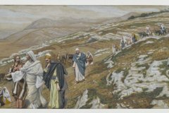 James Tissot (French, 1836-1902). Jesus Traveling (Jésus en voyage), 1886-1896. Opaque watercolor over graphite on gray wove paper, Image: 5 7/8 x 10 3/16 in. (14.9 x 25.9 cm). Brooklyn Museum, Purchased by public subscription, 00.159.152 Image: overall, 00.159.152_PS2.jpg. Brooklyn Museum