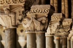 Photograph of the capitals in Moissac Abbey (Tarn-et-Garonne, France)