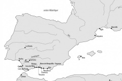 خريطة المواقع الأساسية الحضرية في منطقة أقصى غرب المتوسط القديم  سيريو