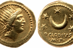 نقود باسم أيروس كلوديوس 42 قبل الميلاد. المتحف البريطاني