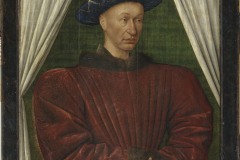 Portrait of Charles VII (1403-1461) Jean Fouquet (1420-1477/1481). © RMN Localisation : Paris (Musée du Louvre ) Gérard Blot
