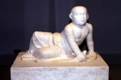 Statue of a boy, Temple of Eshmun, 430-420 BC., Marble, 48 x 42 x58, 5 cm, national Museum, Beirut