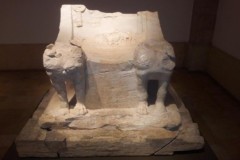 Throne of Astarte found beside the so-called tribune 144×165×138 cm, Hellenistic period, national Museum, Beirut.